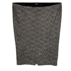 Torrid Sparkle Glitter Pencil Skirt Black Gold Silver Metallic Plus Size 1‎